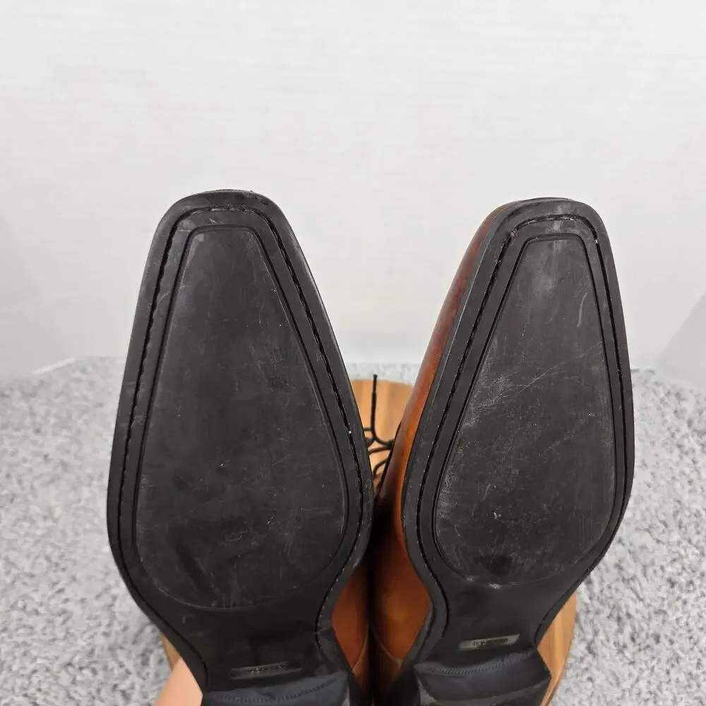 Magnanni Mens 13M Brown Leather Apron Toe Business Casual Oxford Dress Shoe